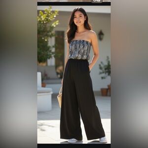 Material Girl Strapless / Tube Wide Leg Jumpsuit